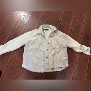 ZARA cropped cream denim jacket